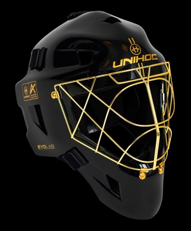 unihoc Goaliemaske ALPHA PRIME EVOLAB black/gold