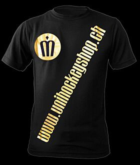 unihockeyshop.ch T-Shirt Badge Promo schwarz-gold