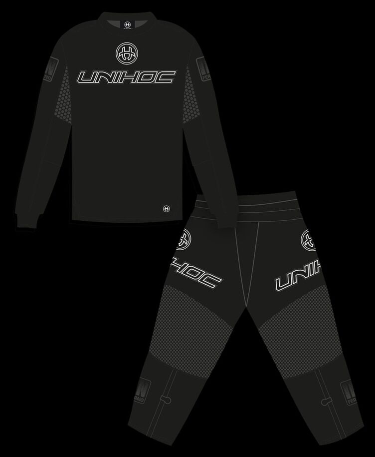 unihoc Goalieset Inferno Junior all black